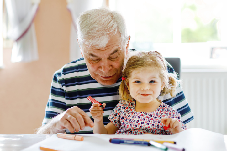 grandfather and grandaughter